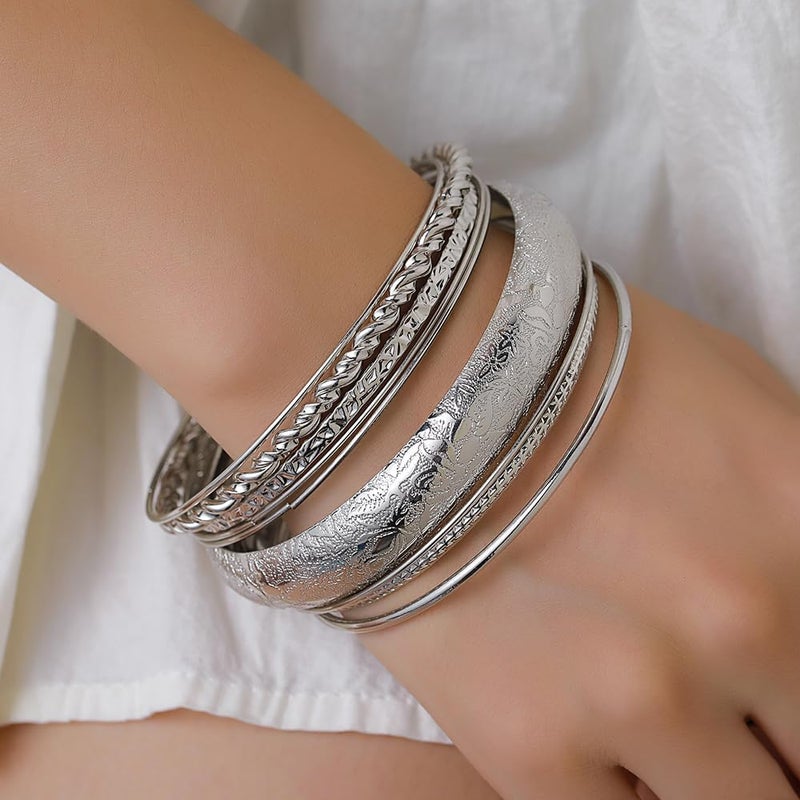 RINTOLER Store 16Pcs Gold Bangle Bracelets for Women - Multi Layer Stackable Textured Bracelets Boho Jewelrys Set. - Image 4